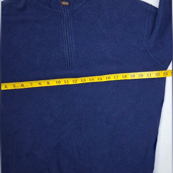 Peter Millar Mens Quarter Zip Pullover Sweater Size S Navy Blue 100% Cotton - Picture 9 of 10
